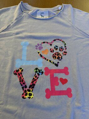 Upcycled & Handmade Dog LOVE - Southern Fried Cotton Sweatshirt Size Large